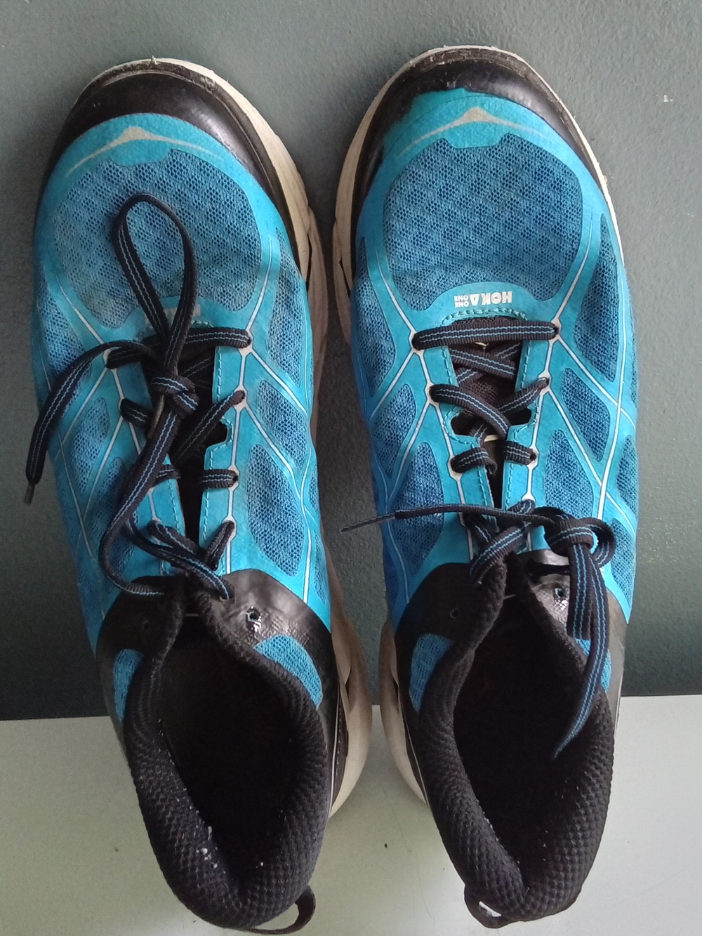 Hoka One One Clifton 2 Blue Black Road‎ Running Shoes Sneakers Mens